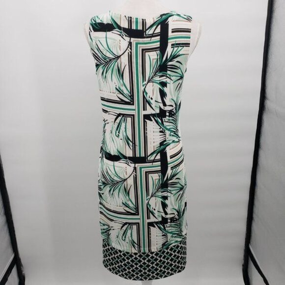 DANA BUCKMAN Travel Anywhere Packable Sheath Dress Floral Leaf Print S NWT - Picture 6 of 11